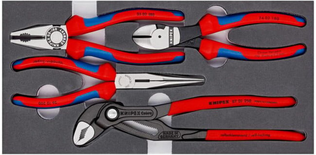 Jeux de pinces, sur plateaux en mousse Knipex (00 20 01 V15)