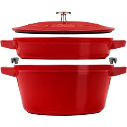 Staub Cocotte, Pfanne + Kochtopf, Rot