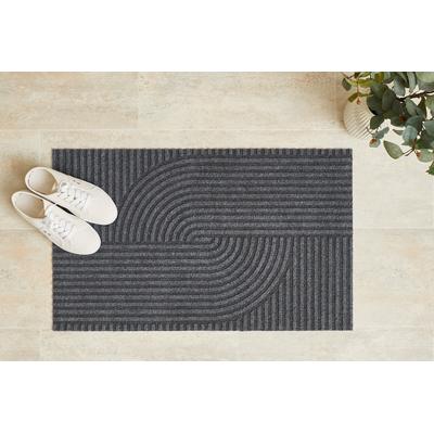 Fußmatte ANDIAMO "Yukon", grau (dunkelgrau), B:60cm H:6mm L:80cm, Obermaterial: 100% Polyester, Teppiche, Fußmatte, Schmutzfangmatte, modernes Design, robust, waschbar, rutschhemmend