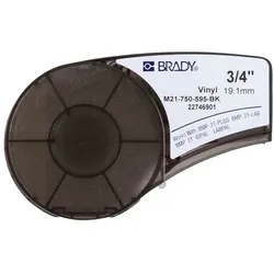 Brady, Etikettenrolle, White on Black Vinyl tape for (19.05 mm)