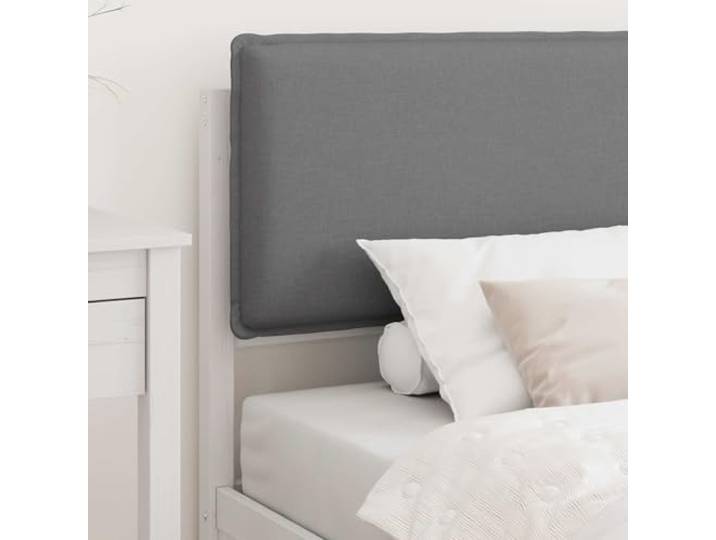 KTHLBRH Bett mit Kopfteil, hellgrau, 100 x 200 cm Massives Kiefernholz, Lattenrost, kein Boxspring, einfache Montage