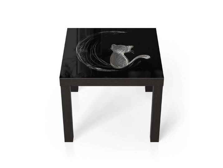 DEQORI Couchtisch 'Die Katze und der Mond', Glas Beistelltisch Glastisch modern