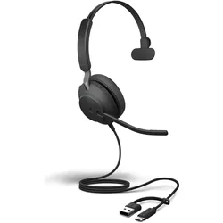 GN Netcom JABRA Evolve2 40 SE UC Mono USB C/A (Kabelgebunden, USB-A), Office Headset, Schwarz
