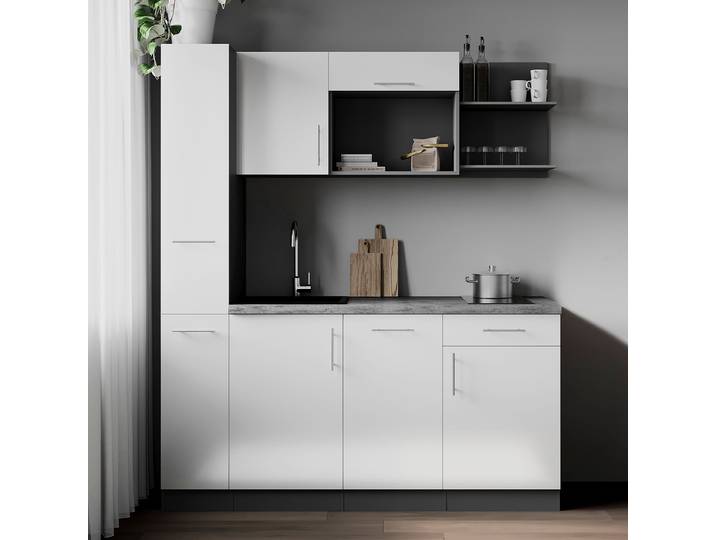 Cuisine équipée Oliver sans micro Combo 175cm Blanc/Blanc