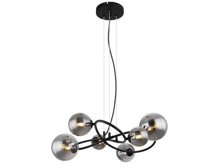 Globo Led-Hängeleuchte, Schwarz, Transparent, Metall, Kunststoff, Glas, F, 62.2x58.8x120 cm, CE, Lampen & Leuchten, Innenbeleuchtung, Hängelampen, Pendelleuchte