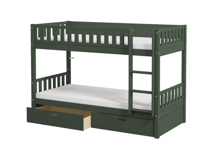 Hochbett Leeloo grün Pinie 90 x 200 cm - Hochbett