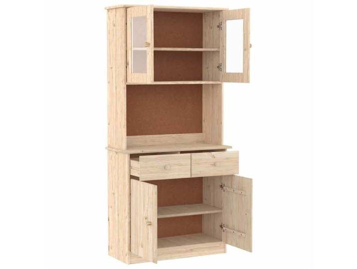 Enfilade de rangement Brun - LEMON® Buffet ALTA 77x35x165cm - Bois massif de pin 217 - Soldes