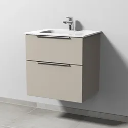 Sanipa 3way Waschtisch-Set mit Keramik-Waschtisch Design und Unterbau, Kaschmir-Matt, UP4791U UP4791U