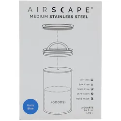 Airscape® Edelstahl-Aromabehälter mittel, blau matt
