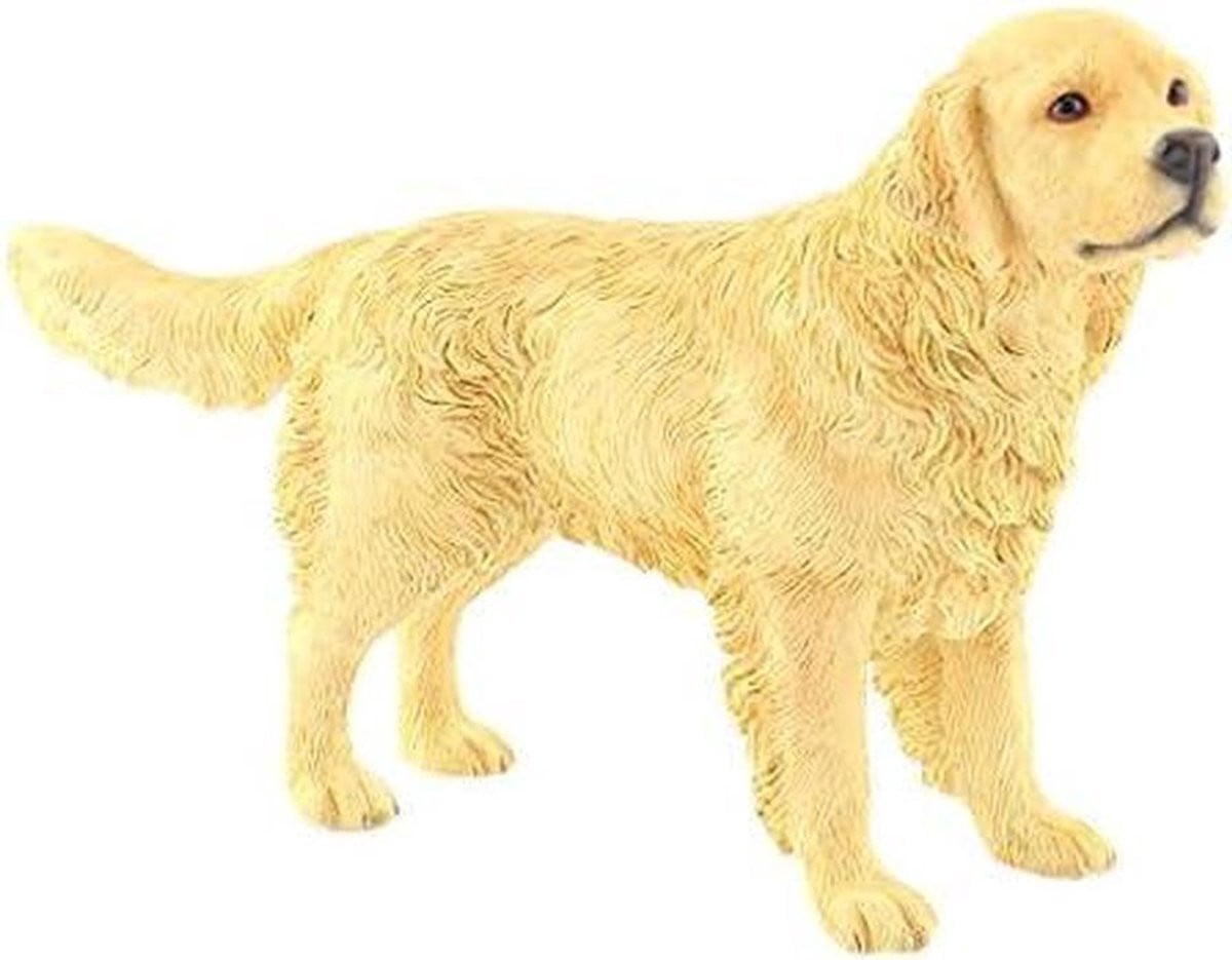 Handgeschilderd Hond Ornament Decoratie Figuur in Goud - Hoogte: 19 cm