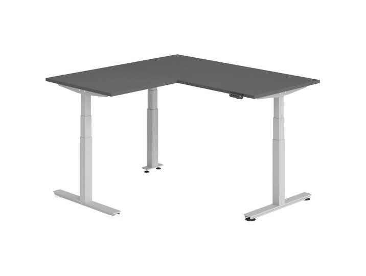Schreibtisch Office Graphit elektrische Höhenverstellung 160 x 160 cm