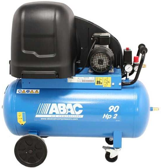 ABAC SILENT A29B 90 CM2 - Compressore aria elettrico monofase a cinghia silenziato - Motore 2 HP - 90 lt