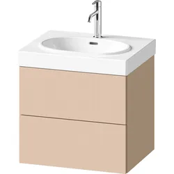 Duravit Balcoon Waschtischunterbau, wandhängend, 2 Schubkästen, 584x509x471mm, BA47220JEIE0000, Farbe: Sandbeige Strukturiert Matt / Sandbeige Matt