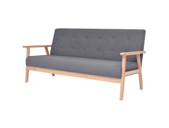 vidaXL Sofa 3-Sitzer Sofa Stoff Dunkelgrau