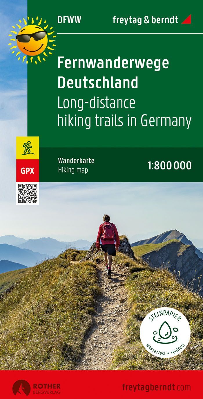 Carte générale des sentiers de longue randonnée - Allemagne   Freytag & Berndt