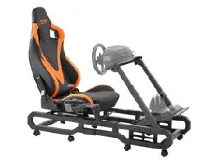 VEVOR Rennlenkradständer mit Rädern für Logitech G923/G920/G29, robustes Fahrsimulator-Cockpit aus Stahl – Thrustmaster T248P, Lenkradhalterung und Fußpedal verstellbar, maximale Belastung 150 kg