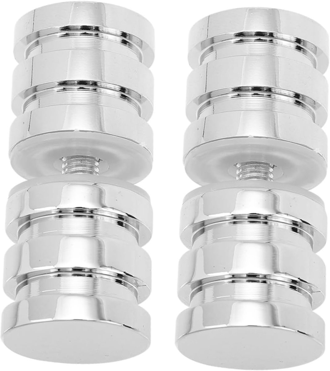 Set van 2 zilverkleurige dubbele deurknoppen van aluminium legering voor meubels en kasten