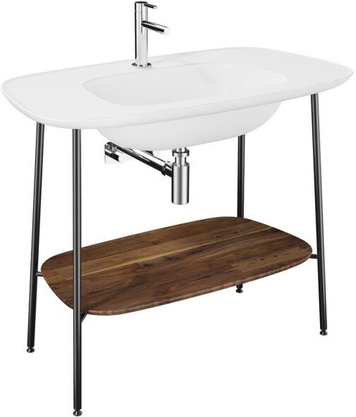 VitrA Plural Waschtisch-Set 64045 99,5 x 55 x 83,5 cm, mit Ablage Walnuss, edelweiß