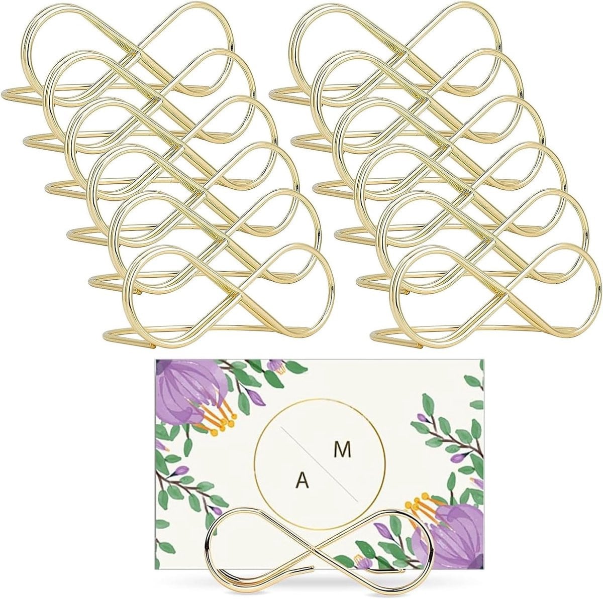 Set van 12 Luxe Gouden Tafelnummerhouders voor Bruiloft en Feest