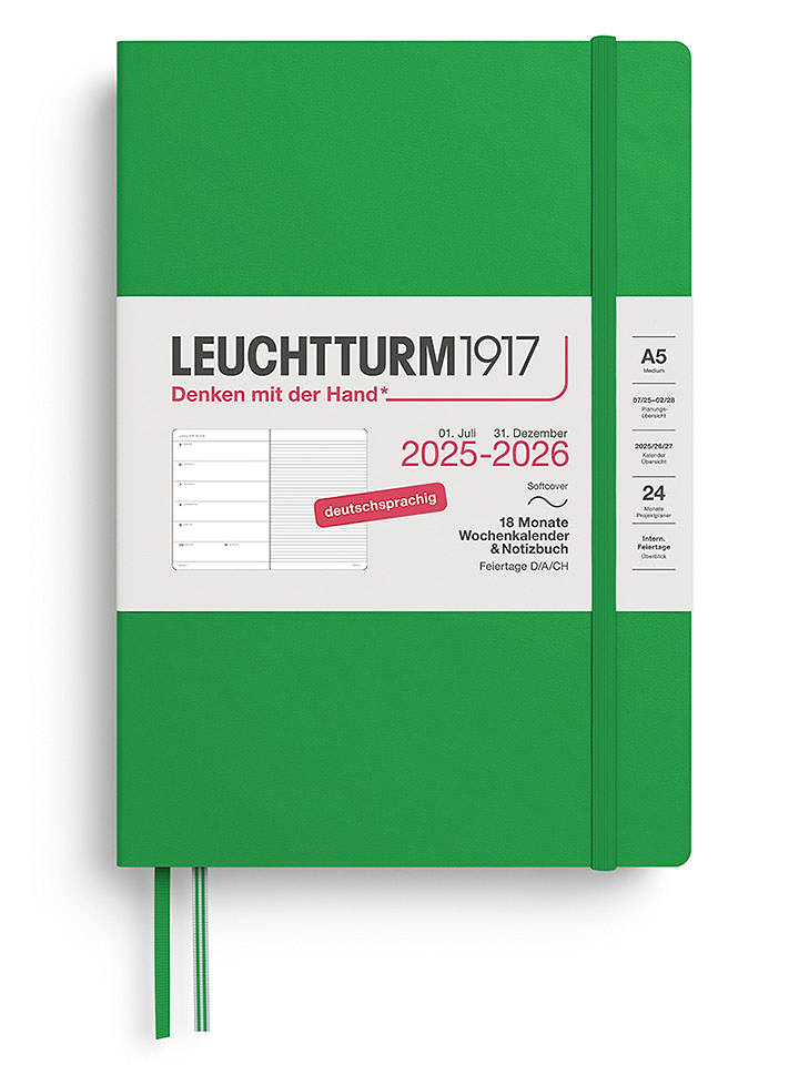 LEUCHTTURM1917 Wochenkalender & Notizbuch in Grün - A5, DE - onesize