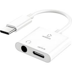 Renkforce RF-7608128 Kabelsplitter USB-C® (USB 2.0) USB 2.0 480 MBit/s mit Audio-Ports Weiß RF-USBH-310