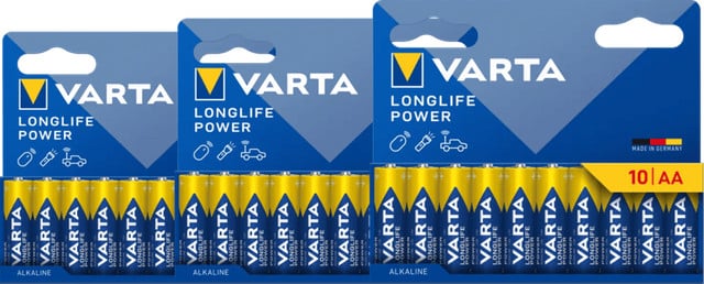 Varta Longlife Power AA Batterijen, 30 stuks
