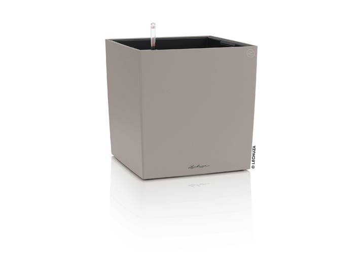 Bewässerungssystem Lechuza CUBE Color 40 , beige (sandbraun), Kunststoff, Bewässerungs-Sets, Bewässerungssystem, Pflanzgefäss mit integriertem Bewässerungssystem