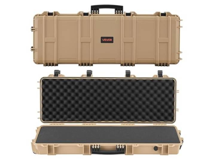VEVOR Étui Rigide pour Fusil Verrouillable\, Mallette pour Armes Longues avec Mousses Prédécoupées et Roues\, Valise à Arme Étanche IP67 et Anti-poussière\, Rangement pour Carabine