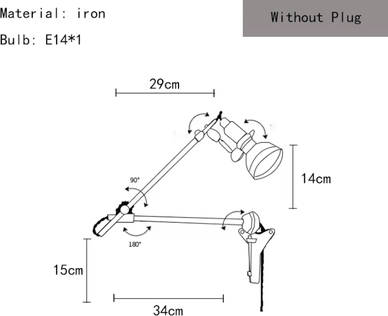 Inspire Curations American Chrome E14 Wall Sconce f without Plug white Light