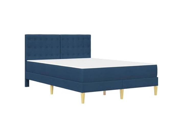 SKTQYQO Doppelbett Blau 140 x 190 cm mit Matratze Robustes Sperrholz, gepolstertes Kopfteil, Lattenrost, einfache Montage