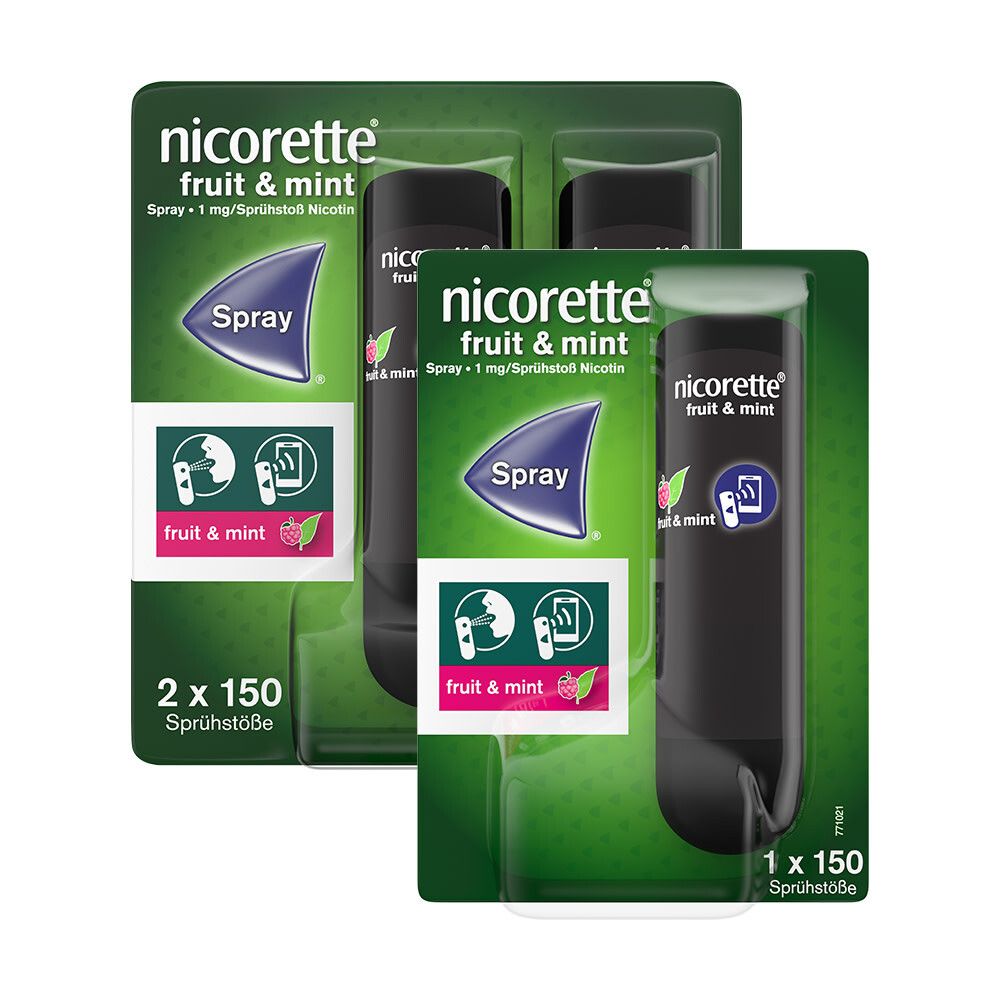 nicorette fruit & mint Spray mit Nikotin 1 St + 2 1+2
