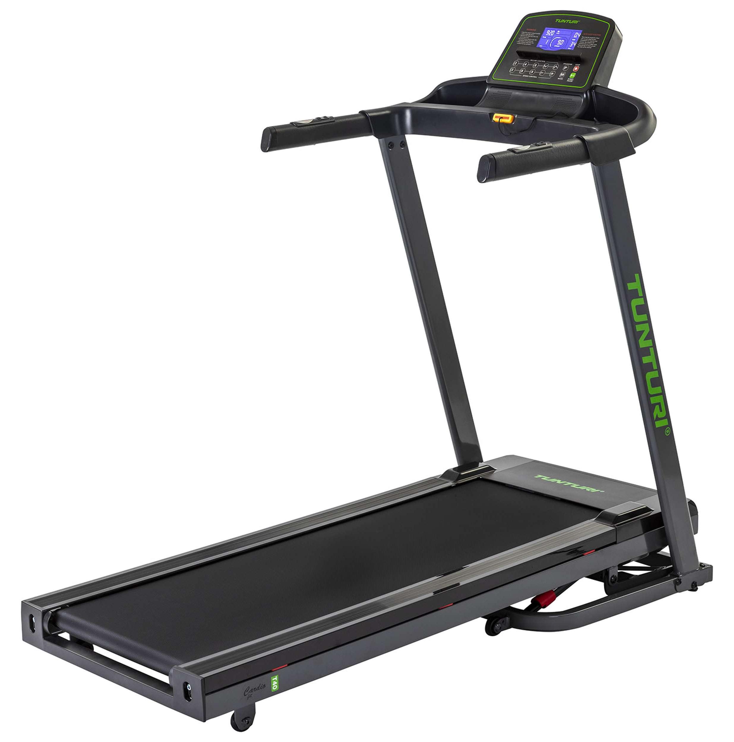 Tunturi Cardio Fit T40 Laufband - Klappbar - Laufgerät mit Bluetooth - 41 Trainingsprogramme - Elektronische Neigungseinstellung - Geschwindigkeitsbereich: 1,0 bis 16 km/h