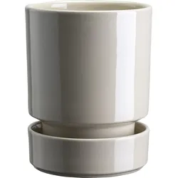 Hoff Blumentopf mit Untersetzer 16 cm, sandfarben, glasiert