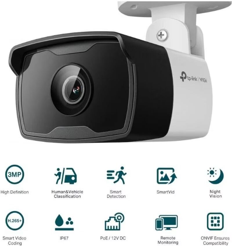 Tp-Link Vigi C330i Camara Ip Bullet 3mp Plastico Ir 4mm Talla Única Unisex