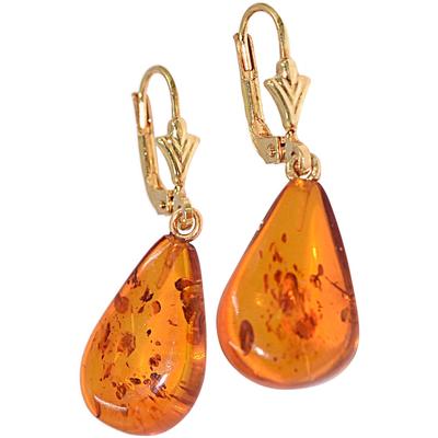 Paar Ohrhänger FIRETTI "Schmuck Geschenk Silber 925 Ohrschmuck Ohrringe Tropfen", bunt (gelbgoldfarben, cognac, cognac), Ohrringe, Damen, Silber 925 (Sterlingsilber), Made in Germany - mit Bernstein