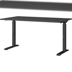 Schreibtisch höheneinstellbar 68-91 cm | Graphit 140x80cm | C-Fuß Bürotisch Ergonomisch | Made in Germany | `Stuttgart` Kadima Design