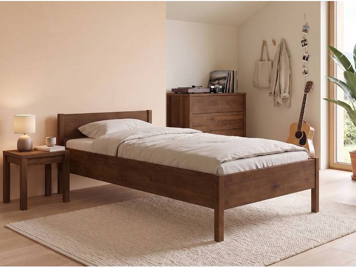 Kinder- und Jugendbett „Fiona“ Kernbuche Dunkel 90 x 200 cm Massivholz Buche Dunkel