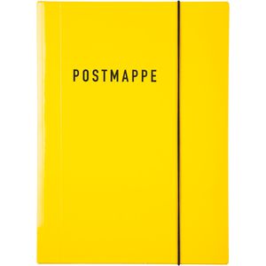 Idena Postmappe 10372, A4, gelb, aus Karton, 3 Einschlagklappen, Gummizug