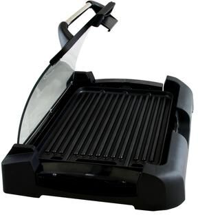 MegaChef 1800 Watt Electric Dual Side Cooking Surface Countertop Griddle with Glass Lid