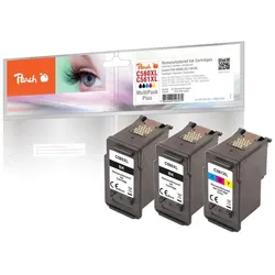 Peach PI100-455 Druckerpatrone 3 Stück(e) Kompatibel Hohe (XL-) Ausbeute Schwarz, Cyan, Magenta, Gelb