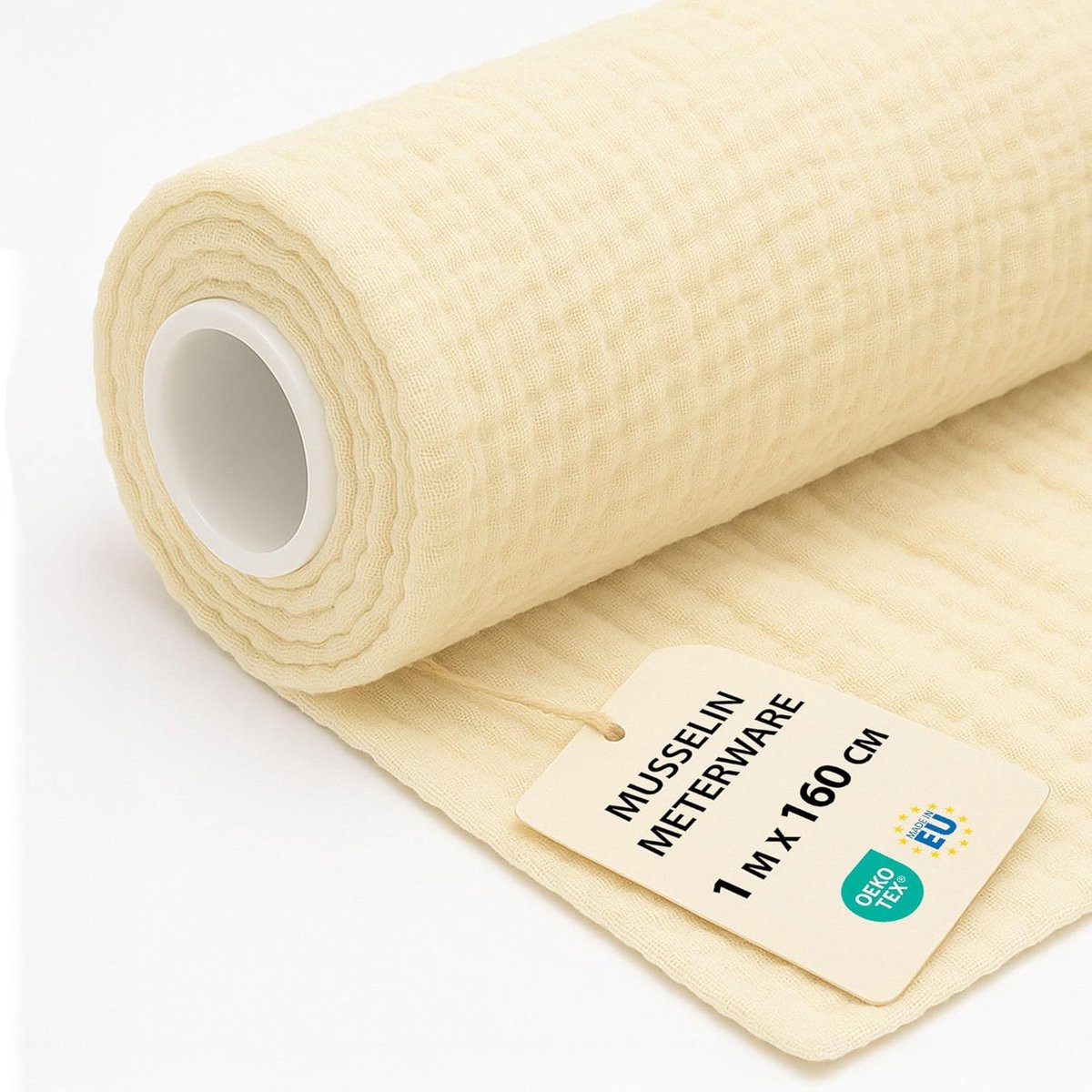 Mousseline Katoen Stof per Meter Licht Beige - Zachte Ademende Naaistof voor Baby Accessoires en Decoratie