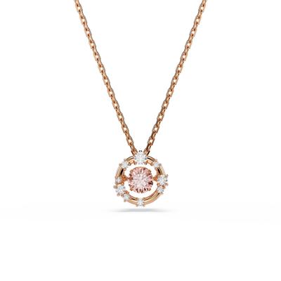 Kette mit Anhänger SWAROVSKI "Schmuck Geschenk Constella Halskette", rosa (roségoldfarben, kristallweiß, rosa), Halsketten, Damen, Metall, mit Swarovski Kristall, Zirkonia (synth.)