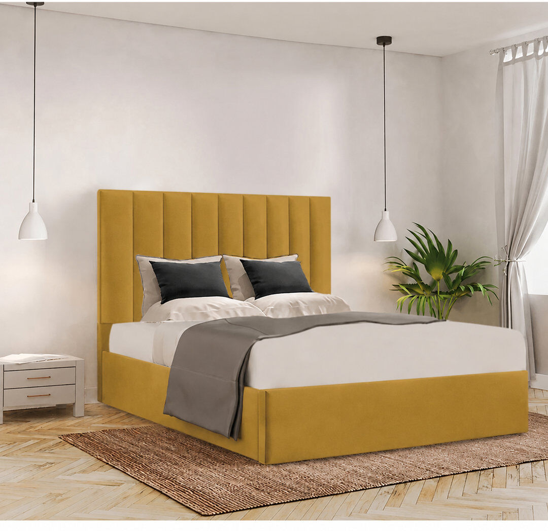 Brayden Studio Besar Upholstered Ottoman Storage Bed Turmeric Kingsize (5')