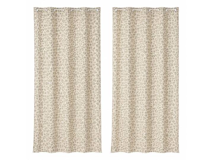 Lot 2 rideaux en coton beige 140x260 cm