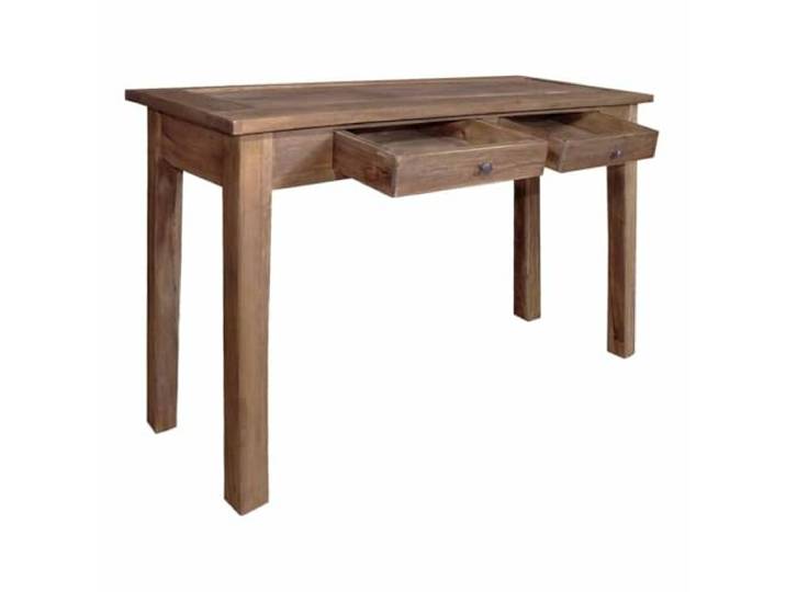 Konsolentisch aus massivem Mahagoniholz mit 2 Schubladen, 123 x 42 x 75 cm Rustikales Vintage-Möbelstück, authentisches Altholz, praktische Aufbewahrung, handwerkliches Unikat, warmes Charme