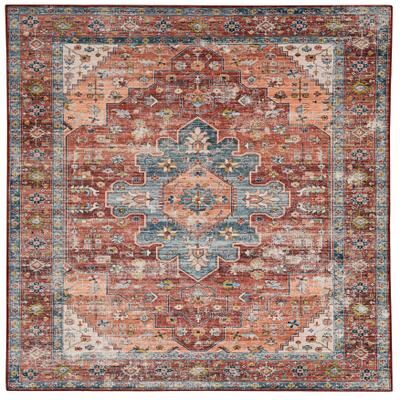 Washable Carter Rust/Ivory Rug by Linon Home Décor in Rust