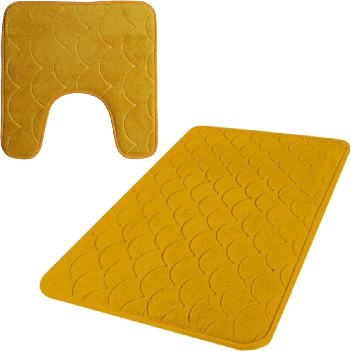 Urban Living Badkamer Droogloop Matjes Set van 2 - Memory Foam - Okergeel
