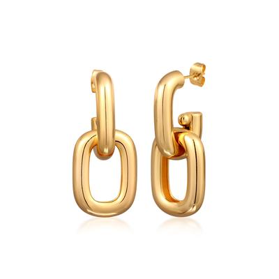 Paar Ohrhänger ELLI "Ohrringe Ohrringe Gliederkette Silberfarben" Gr. 38, gold, Ohrringe, Damen, 38, Messing