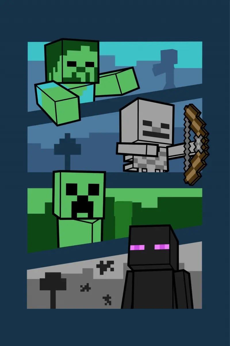Minecraft fleece plaid deken voor kinderen, 100 x 150 cm