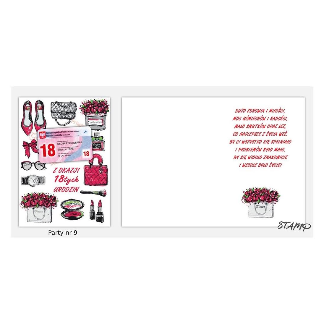 Stamp Partykarte mit Stickern B6 + Umschlag Geburtstag 18 wz09 (42932942)